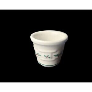 Longaberger Pottery Traditions Holly Votive Candle Holder